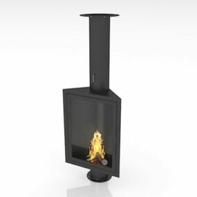Home Decor Corner Gas Fireplace 3d model