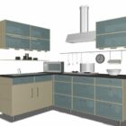 Diseño de cocina de esquina con gabinetes