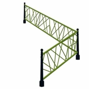 Building Corner Metal Railings 3d model