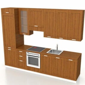 3д модель дизайна кухонного шкафа в коридоре