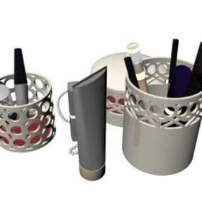 Cosmetic Lipsticks Stack In Tray 3d model