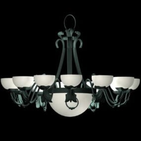 Country Style Old Chandelier Lighting 3d model