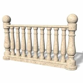 石材大理石古董栏杆3d模型