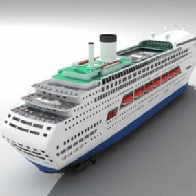3д модель пассажирского круизного лайнера водного судна