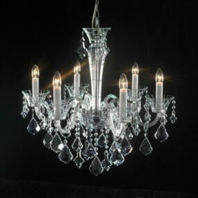 Living Room Crystal 6 Candle Lysekrone 3d-modell