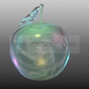 Modelo 3d de manzana de cristal transparente