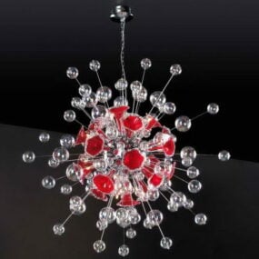 Modelo 3d de lâmpada pendente de bola de cristal de hotel