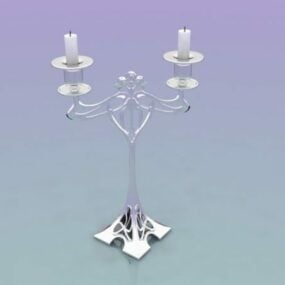 Decor Candlestick Branch With Bird 3d model