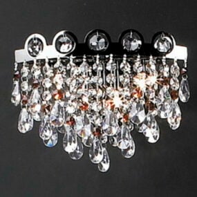 Lustre de cristal de hotel de luxo com lâmpada de parede modelo 3d