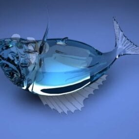 Modelo 3d de decoração de peixe de cristal