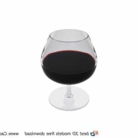 Modello 3d di bicchiere di vino singolo