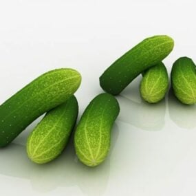 Tuore vihreä kurkku kasvis 3d-malli