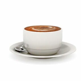 카푸치노 커피 한잔 3d 모델