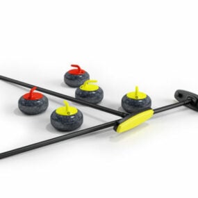 Curling Broom Equipment 3d model