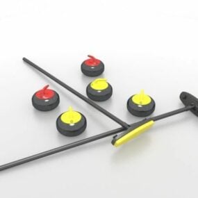 Curling Brooms 3d model