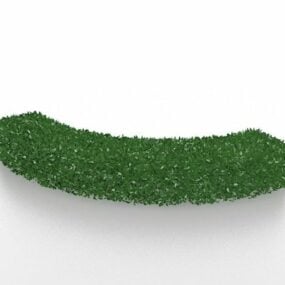 Curved Box Garden Hedge 3d model