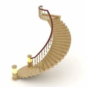 Curved Stone Staircase Design 3d model