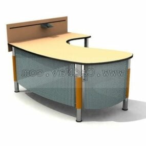 Curved Office Desk Furniture 3d model
