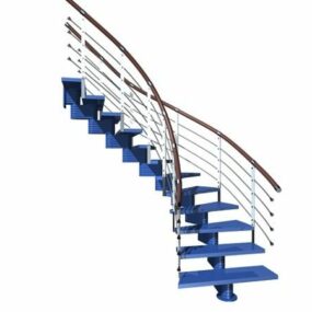 Curved Open Interior Staircase 3d model