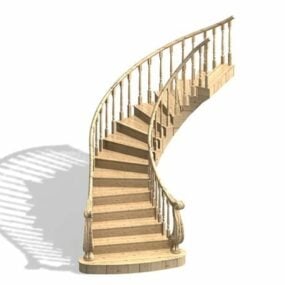 Hotel Curved Stair Design 3d model