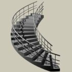 Hotel Interior Curved Staircase Decoration