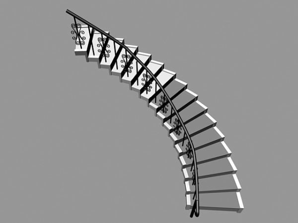 Curved Staircase Handrails Decoration
