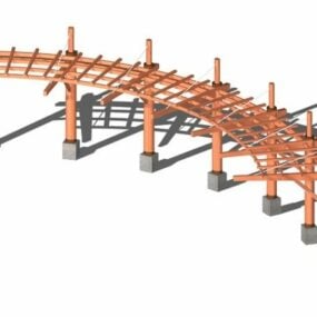 Outdoor Patio Pergola Structure 3d model