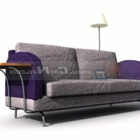 Furniture Cushion Couch With Lamp 3d model