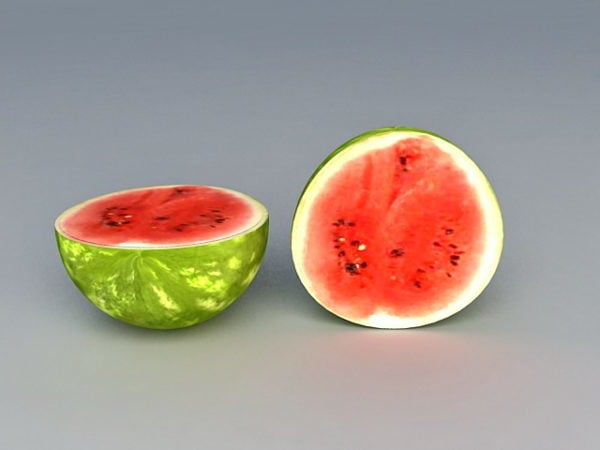 Realistisk Cut Watermelon Half