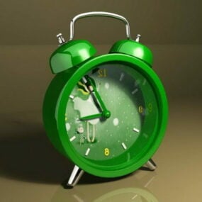 Cute Green Bedroom Alarm Clock 3d model