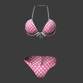 Cute Pink Bikini Swimwear 3d model