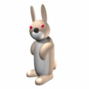 Modelo 3d de brinquedo de coelho fofo de desenho animado