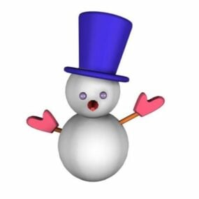 Мила різдвяна іграшка-сніговик 3d модель