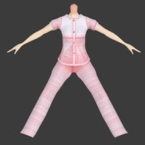 Roztomilé pyžamo móda pro dívky 3d model