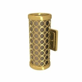 Antique Cylindrical Brass Wall Lamp 3d model