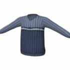 Dark Blue Fashion Of Pullover Sweater