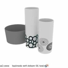 Textured Porcelain Cup Decoration 3d model