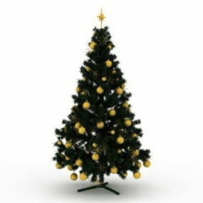 Modelo 3D de árvore de Natal decorativa de férias