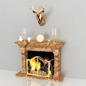 Decorating Fireplace Mantels Decoration 3d model