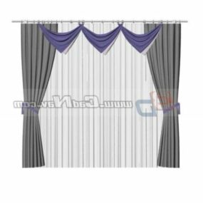 Home Decoration Window Curtain And Drape 3d model