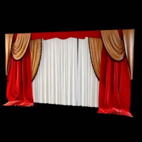 Modelo 3d de cortinas de janela de palco de decoração