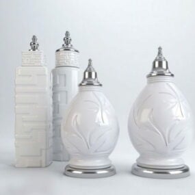 Modelo 3d de vasos cerâmicos decorativos para casa
