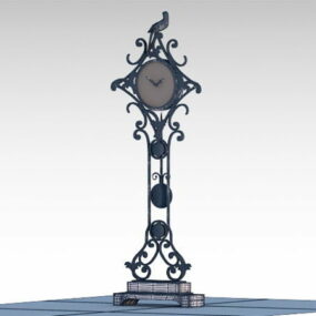 Old Decorative Floor Clock 3d model