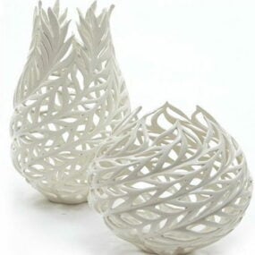 Ev Dekoratif El Yapımı Porselen Vazolar 3d model