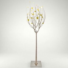 Dekorativ træform bordlampe 3d model