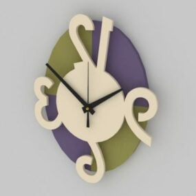 Διακοσμητικό ρολόι τοίχου σαλονιού τρισδιάστατο μοντέλο