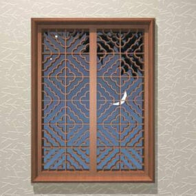 Fenêtre en treillis décoratif pour la maison modèle 3D
