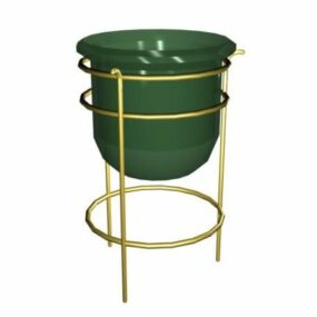 Decorative Brass Stand Ceramic Bowl 3d model