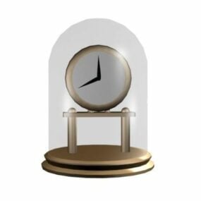 Decorative Clock In Glass Dome 3d model