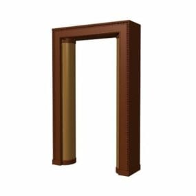 Decorative Wooden Door Frame 3d model